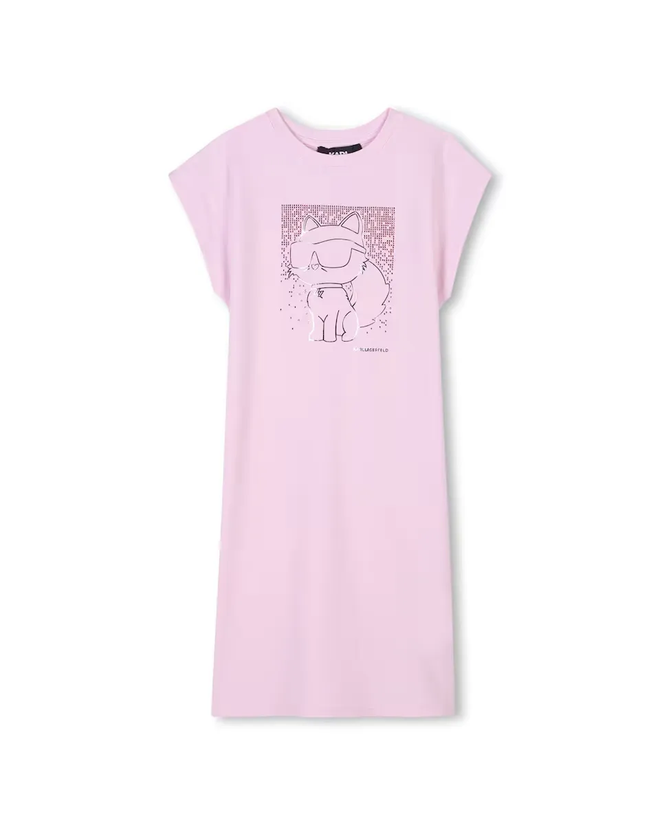 

Детское платье с короткими рукавами и обложкой спереди Karl Lagerfeld Kids, цвет Rosa