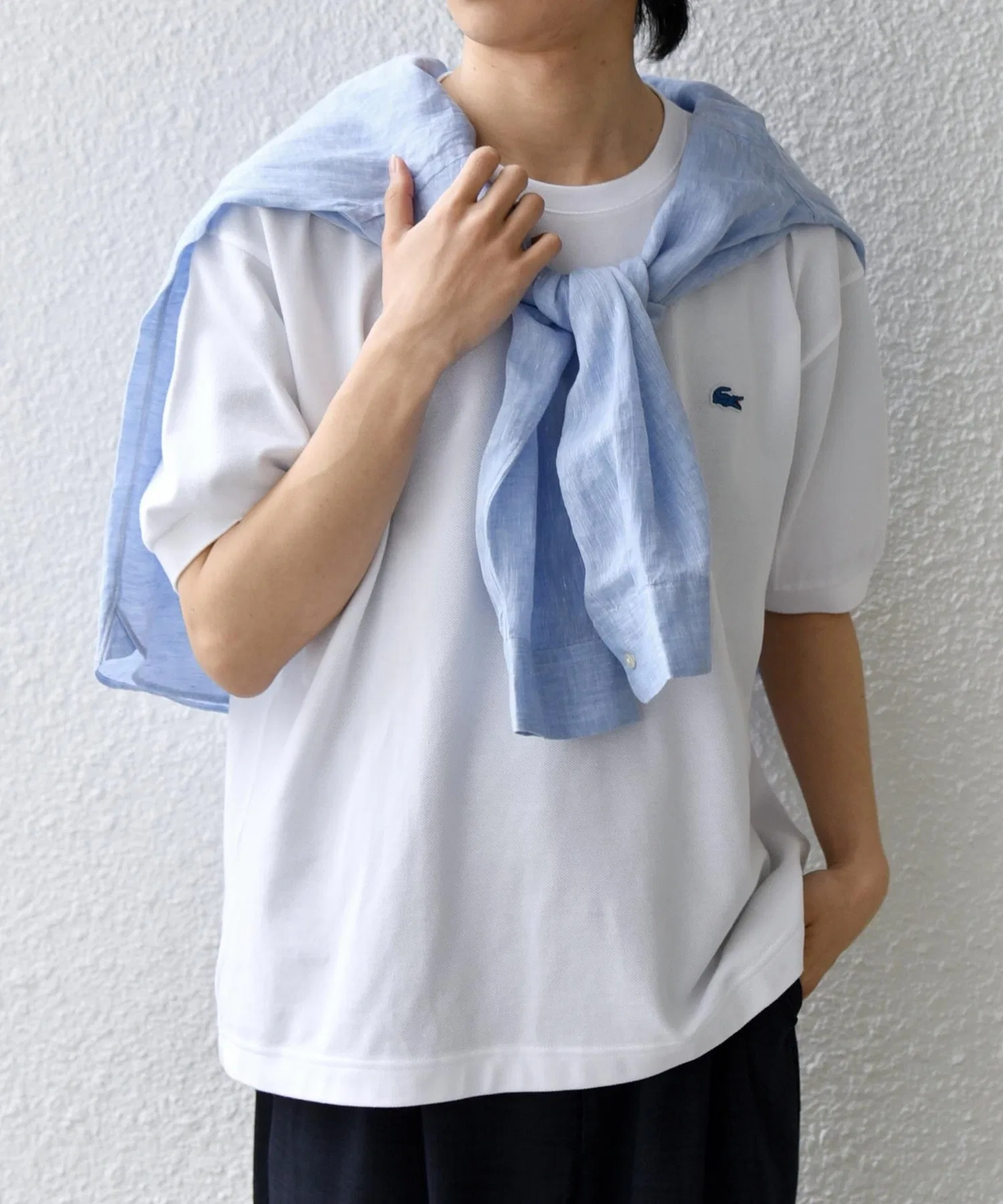 Мужская футболка LACOSTE с логотипом SHIPS any белая