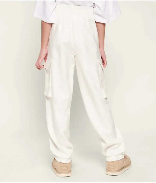 Полиэстеровые брюки-карго regular fit Guess, экрю — фото 3