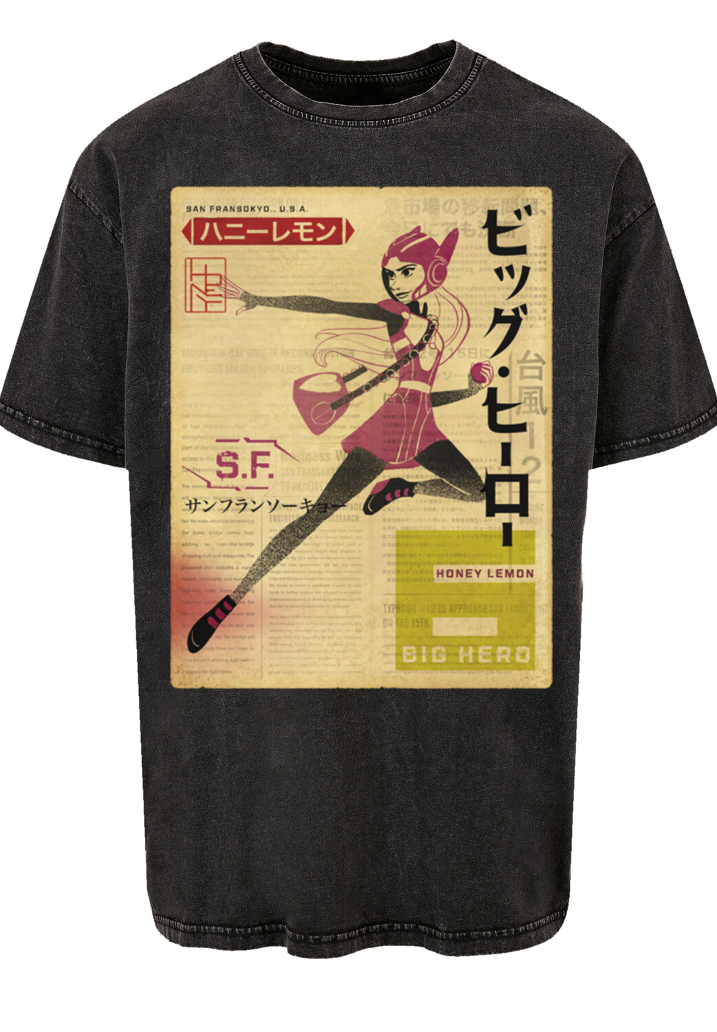 

Футболка F4NT4STIC Big Hero 6 Honey Lemon Newspaper, черный