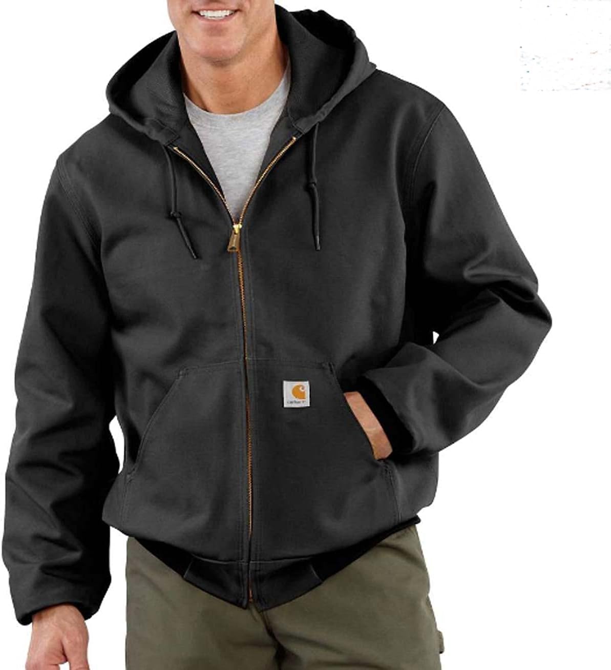 

Carhartt мужская свободная куртка с термоподкладкой из плотной ткани Firm Duck, Black