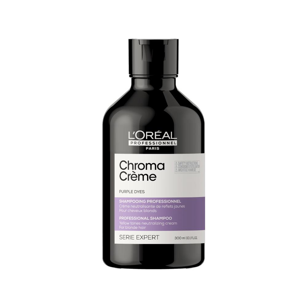 

Кремовый шампунь для волос, нейтрализующий желтые оттенки chroma crème yellow tones neutralizing cream for blondes to platinum blondes L′Oréal Professionnel Paris, 300 мл
