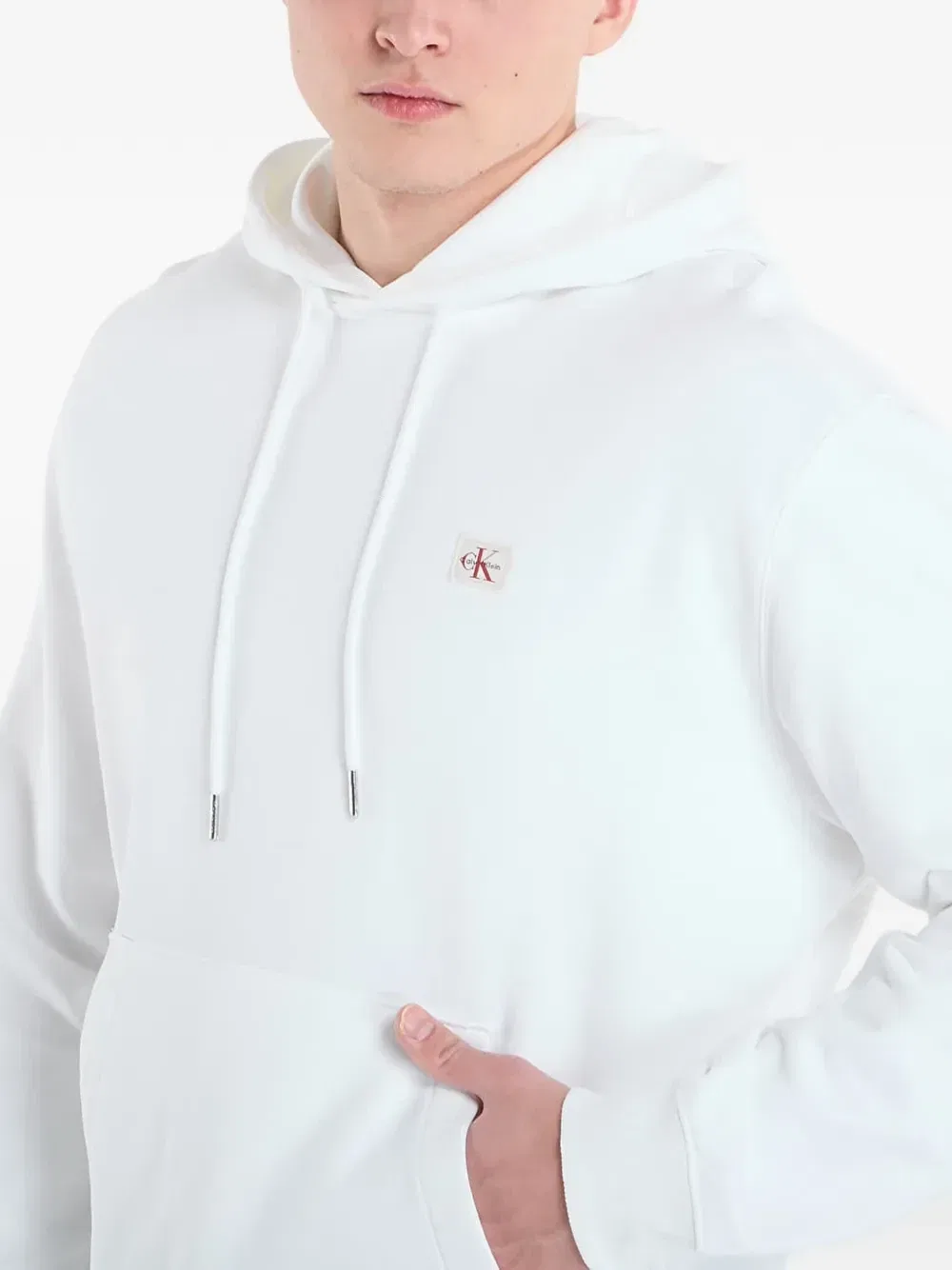 Худи Terry Monologo Calvin Klein, белый — фото 4
