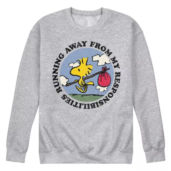 

Мужская футболка с длинным рукавом "Peanuts Running Away" Licensed Character, серый