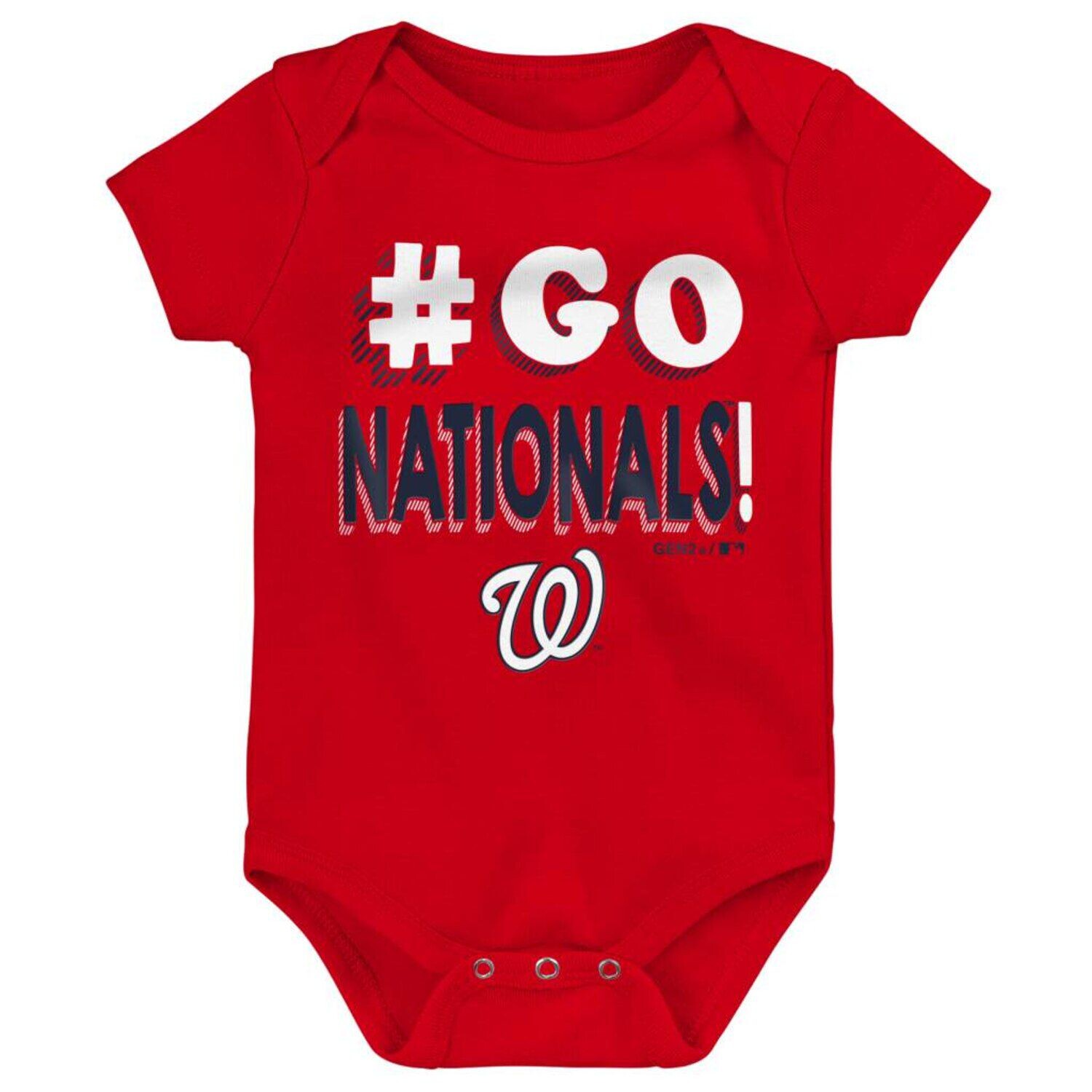 Набор из трех боди Infant красного/темно-синего/серого цвета Washington Nationals Born To Win Outerstuff — фото 2