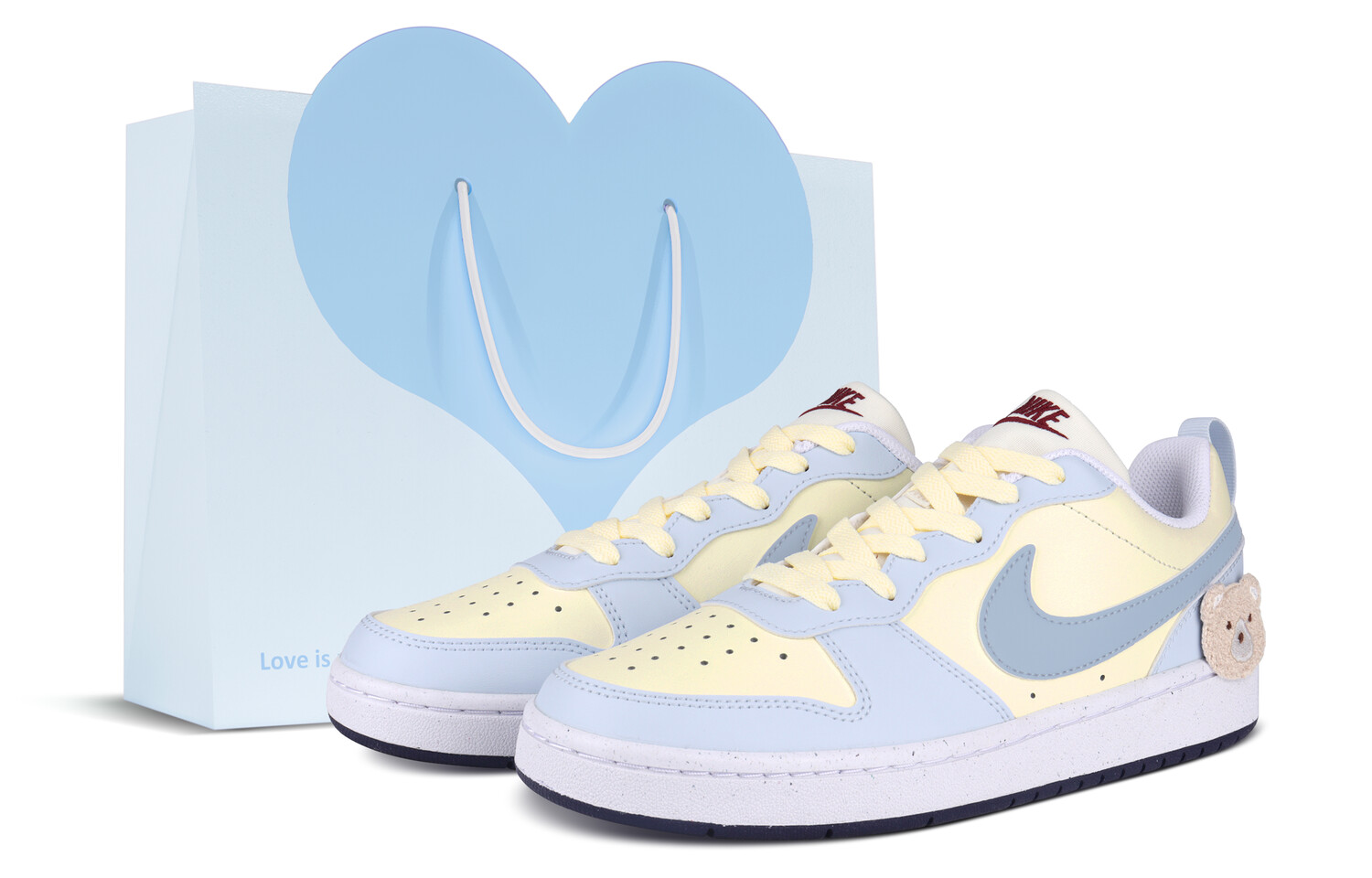 

Кроссовки Nike Court Borough Skateboarding Shoes Women's Low-top Blue/yellow, синий/желтый