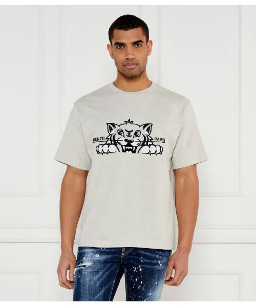 

Футболка «Счастливый тигр» Oversize fit Kenzo, серый