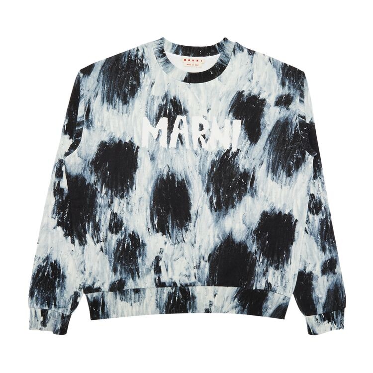 

Толстовка Marni Placed Scribble Logo Sweatshirt Antique Silver, серебряный