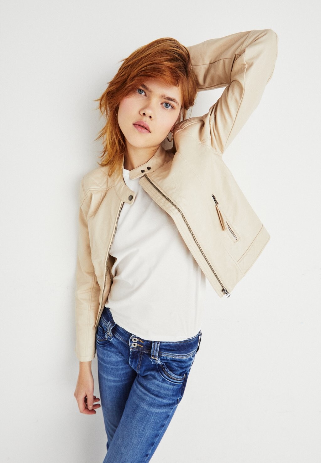 

Куртка из искусственной кожи Stazie Pepe Jeans, цвет mousse white