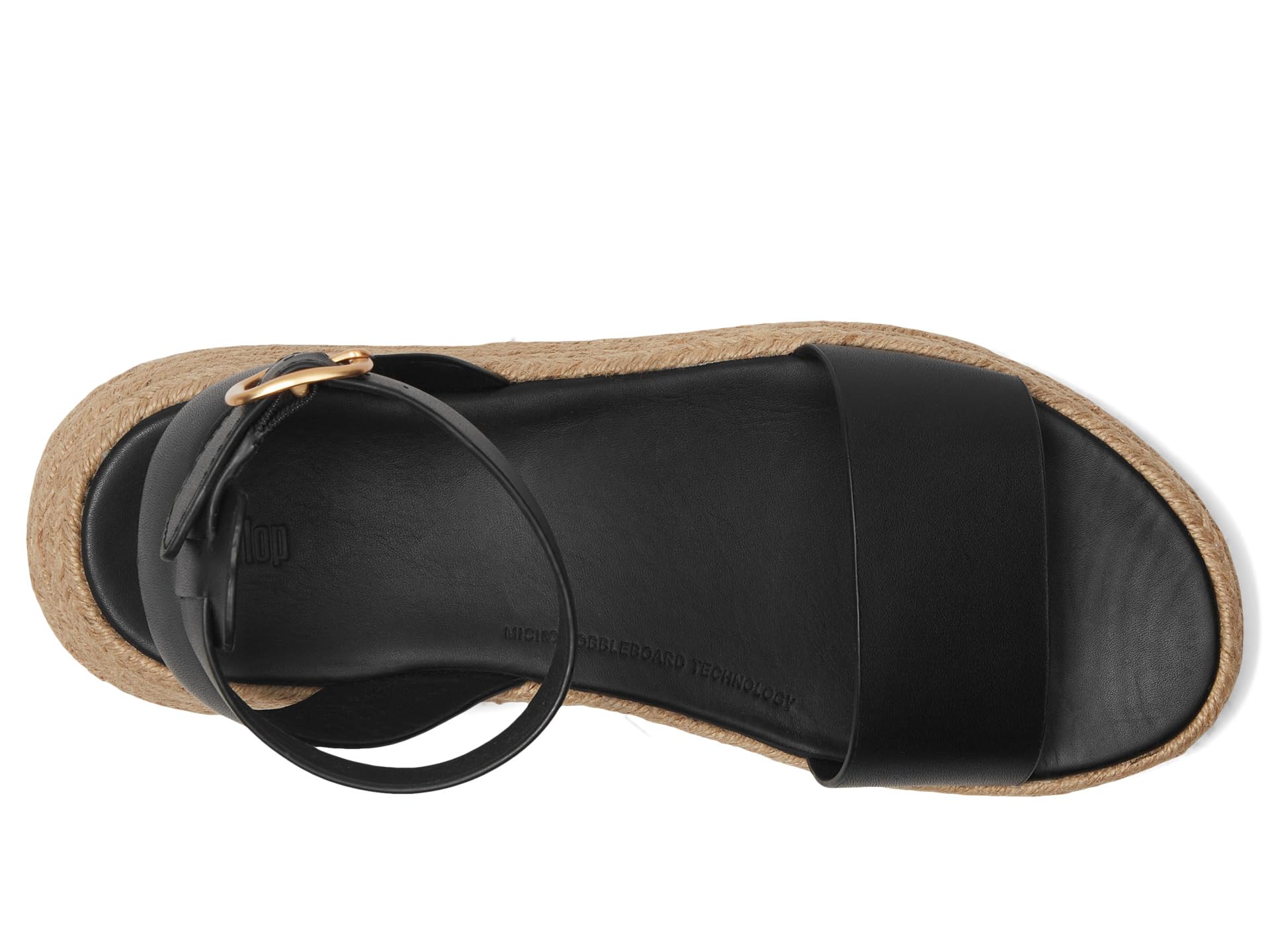 Сандалии FitFlop F-Mode Espadrille Leather Flatform A/Strap Sandals, черный — фото 2