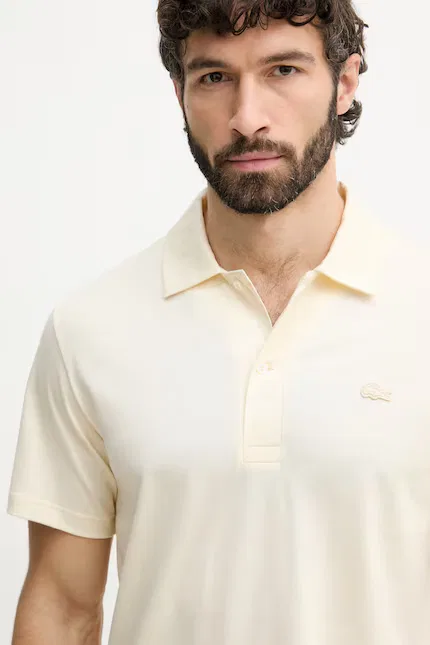 Поло Lacoste из хлопка, бежевый — фото 4