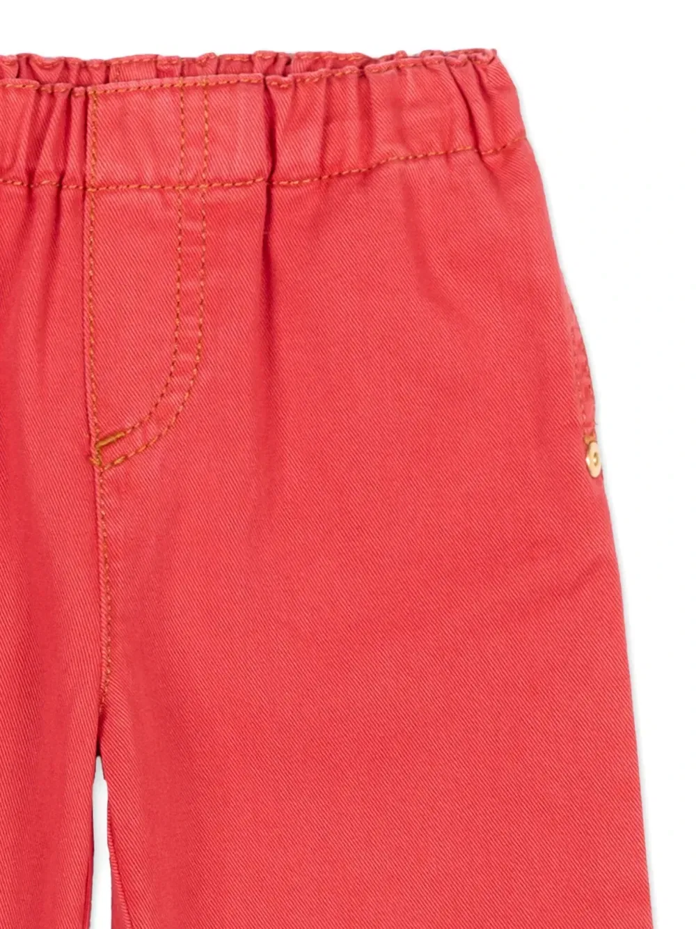 Джинсы с эластичным поясом и нашивкой с логотипом Versace Kids, красный — фото 3