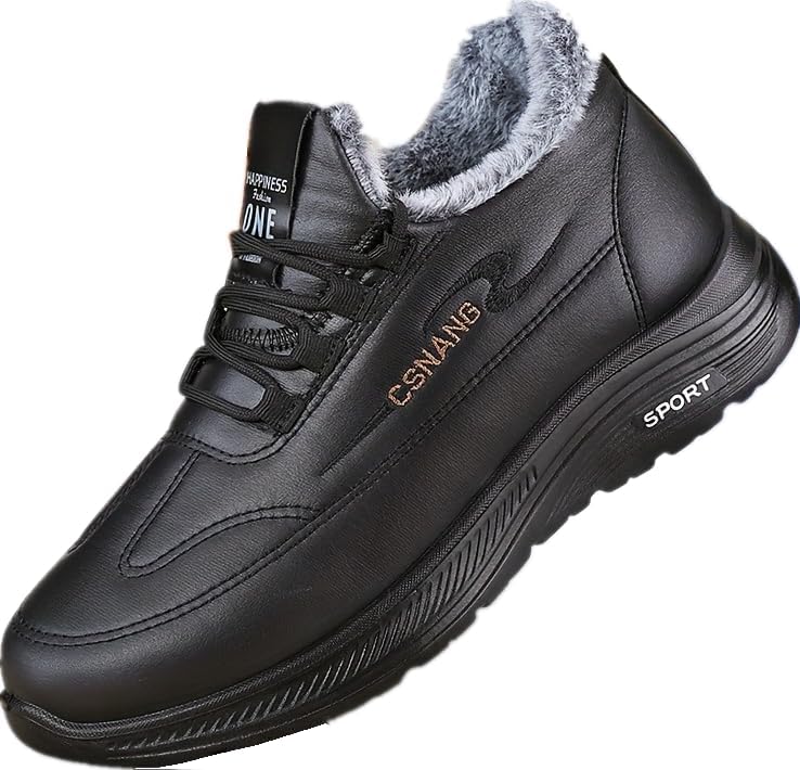 

Теплые и удобные зимние мужские снежные ботинки - противоскользящие ботинки до щиколотки для походов и треккинга на открытом воздухе - синтетическая плюшевая подкладка - модные мужские кроссовки с подкладкой для дополнительного тепла Minlaidian,...