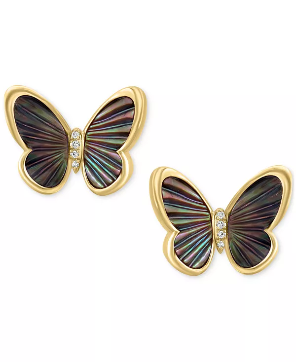 

Серьги-Гвоздики Effy в форме бабочек с перламутром и бриллиантами из 14-каратного золота Effy Collection, gold