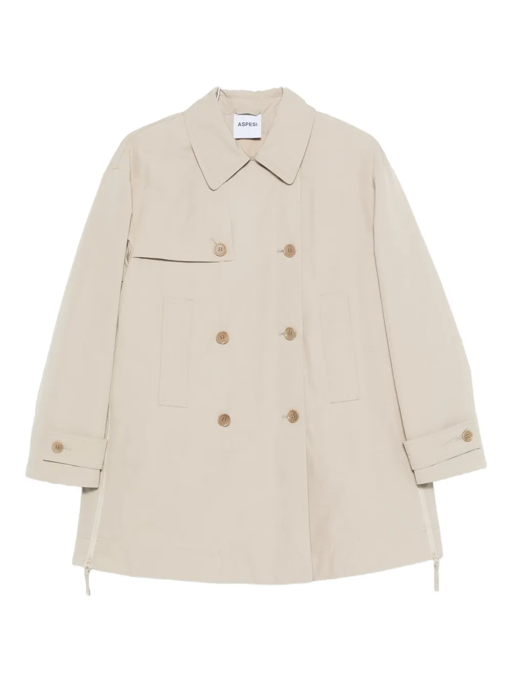 

Двубортное пальто Aspesi, бежевый