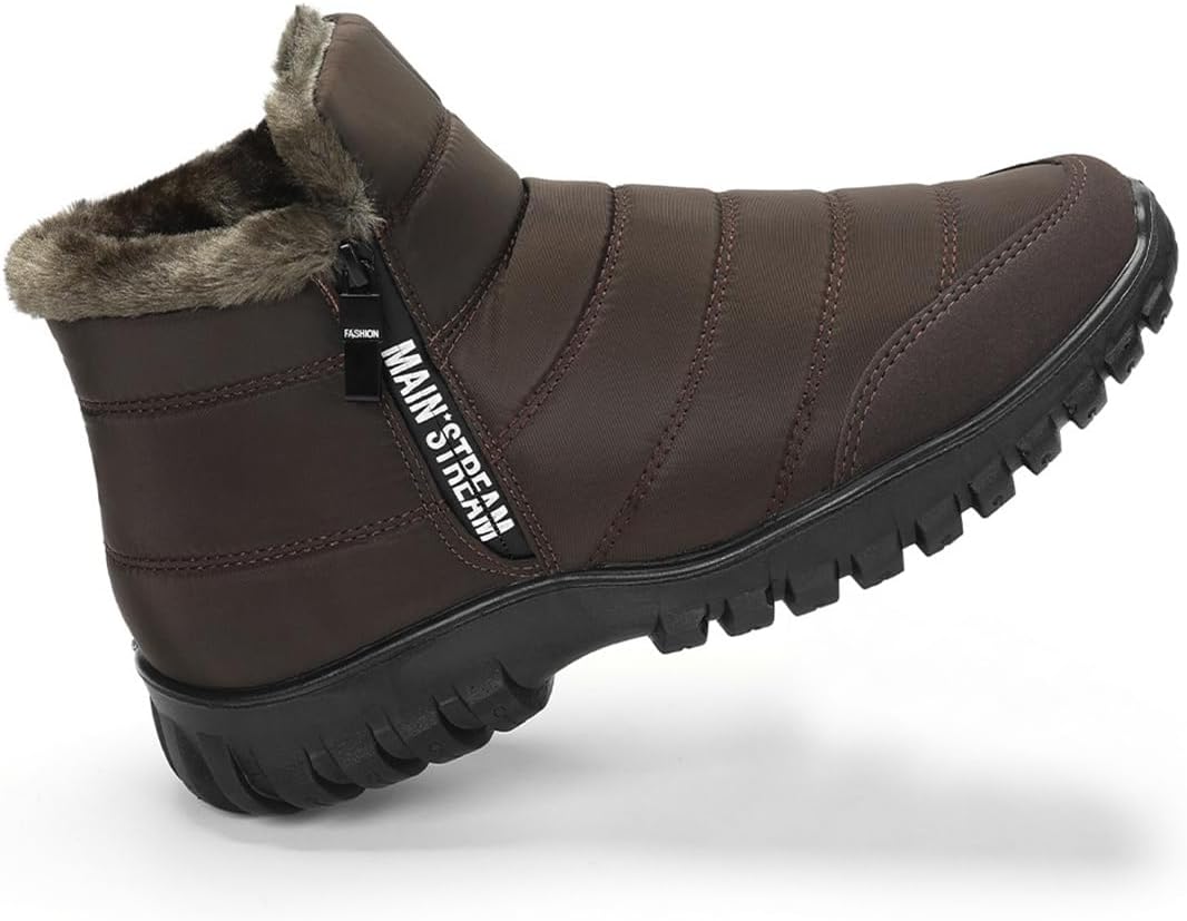 

Мужские зимние снежные ботинки водонепроницаемые теплые ботинки с молниями легкие и удобные обувь Vauxhaller, коричневый