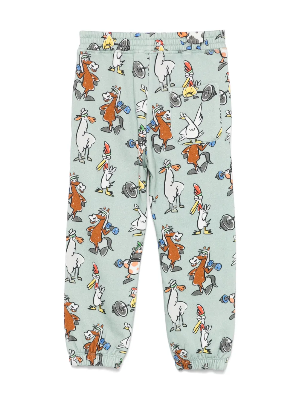 Спортивные брюки с анималистичным принтом Stella McCartney Kids, зеленый — фото 2