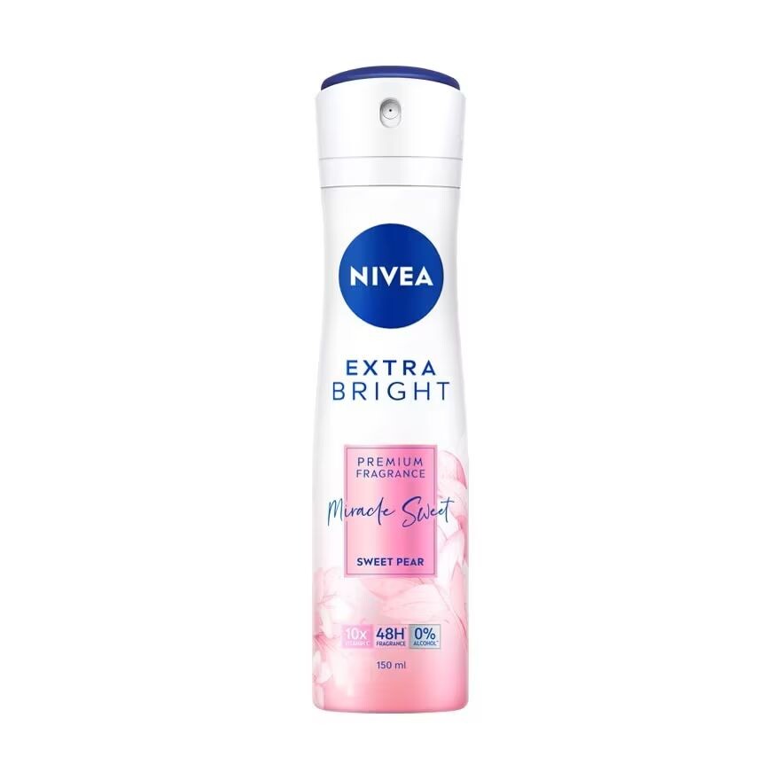 

Nivea NIVEA Extra Bright Premium Fragrance Miracle Sweet Sweet Pear Spray 150 мл, Pink