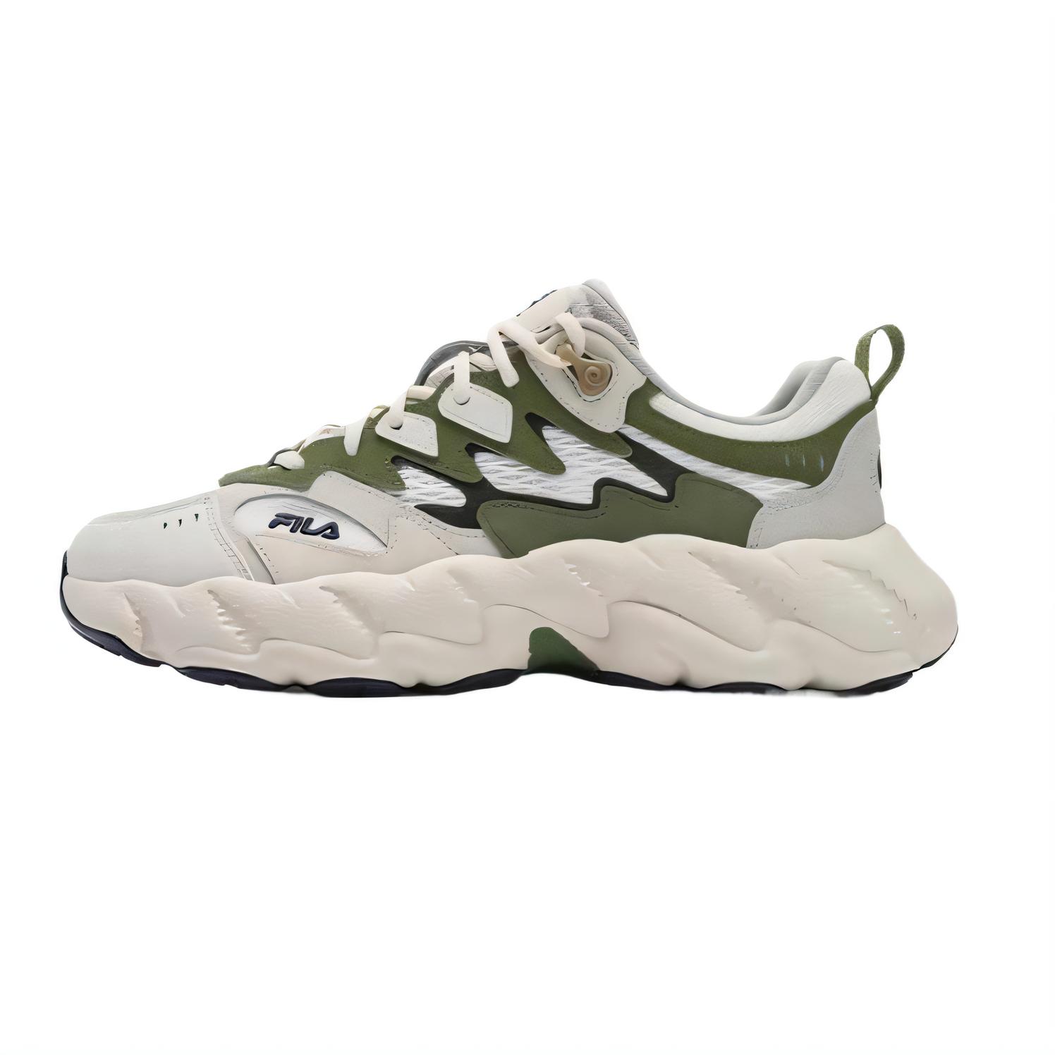 

FILA Кроссовки Fern2 Fern 2, нескользящие, низкие, массивные, мужские, белые, цвета сахарной ваты, кипарисово-зеленые