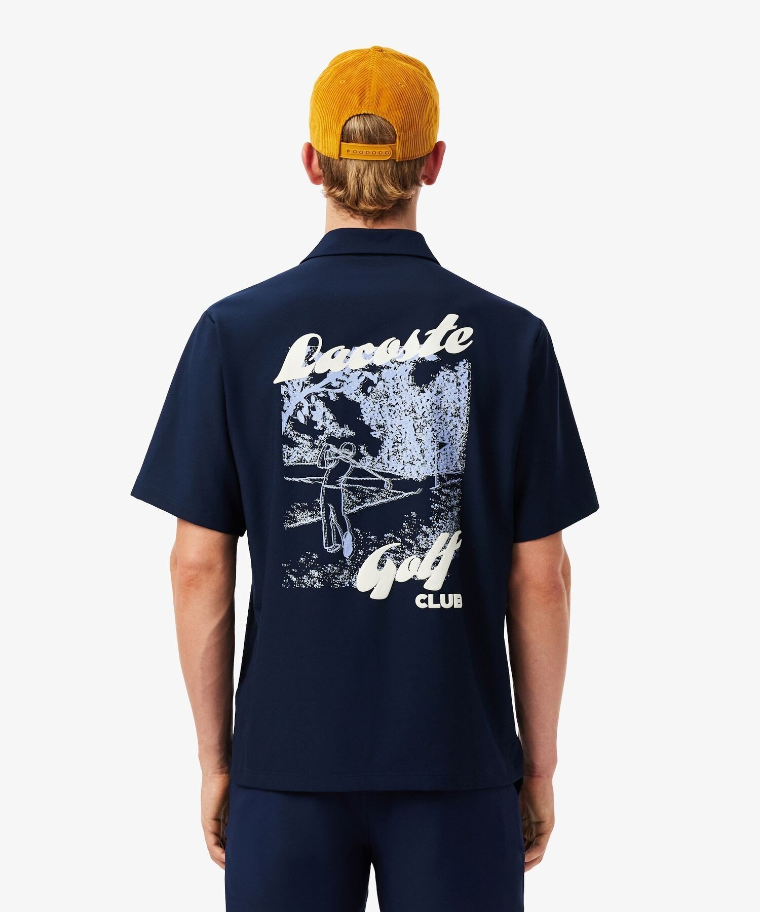 Рубашка для гольфа LACOSTE Ultra Dry на пуговицах, Navy