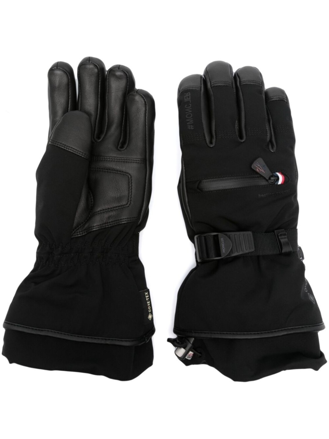 

Moncler Grenoble padded zip-pocket gloves, черный