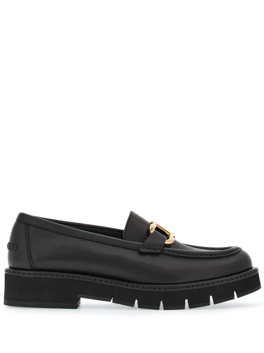 Лоферы с пряжкой Gancini Ferragamo, черный