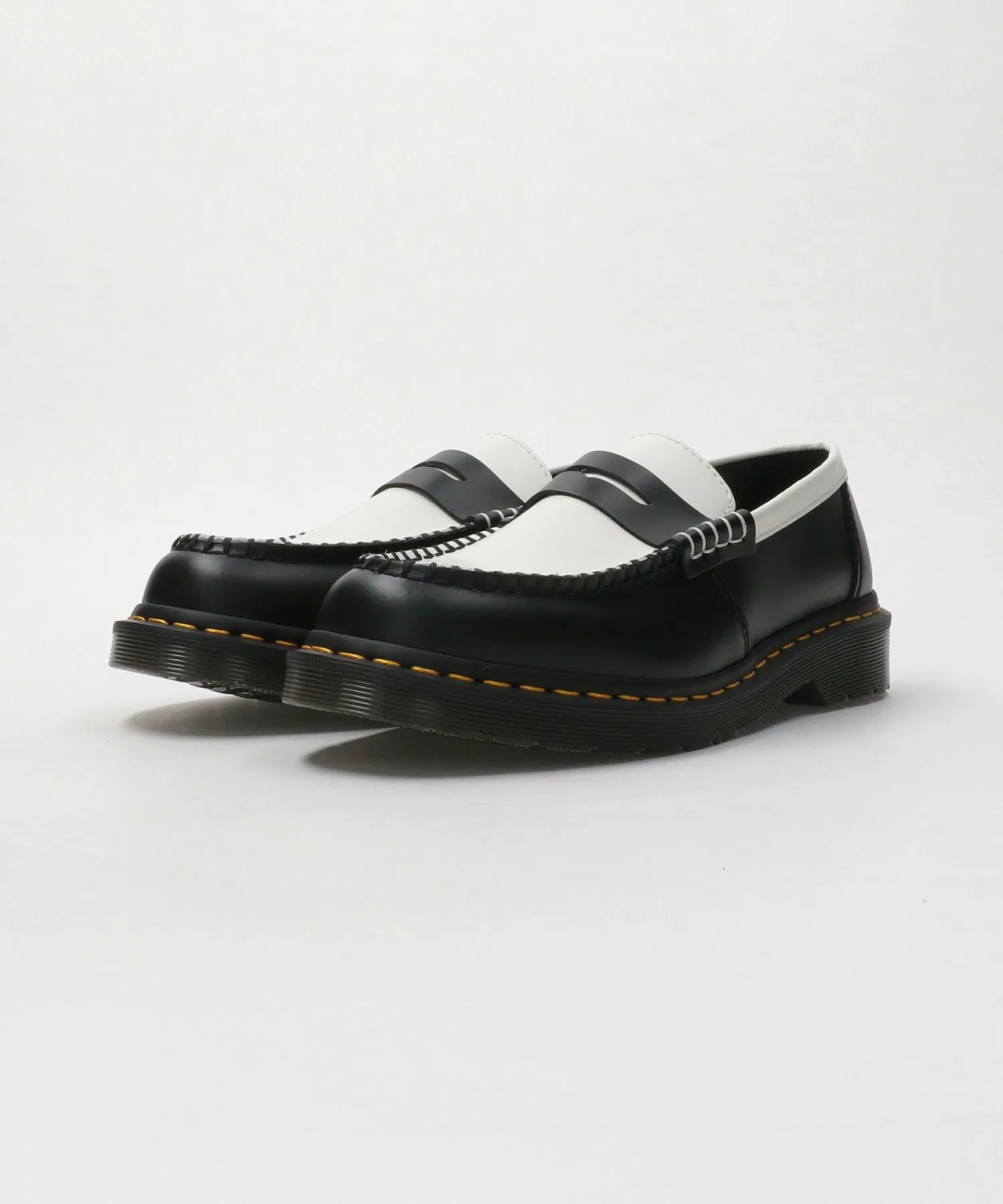 Мужские двухцветные кожаные лоферы Dr. Martens PENTON чёрные — фото 3