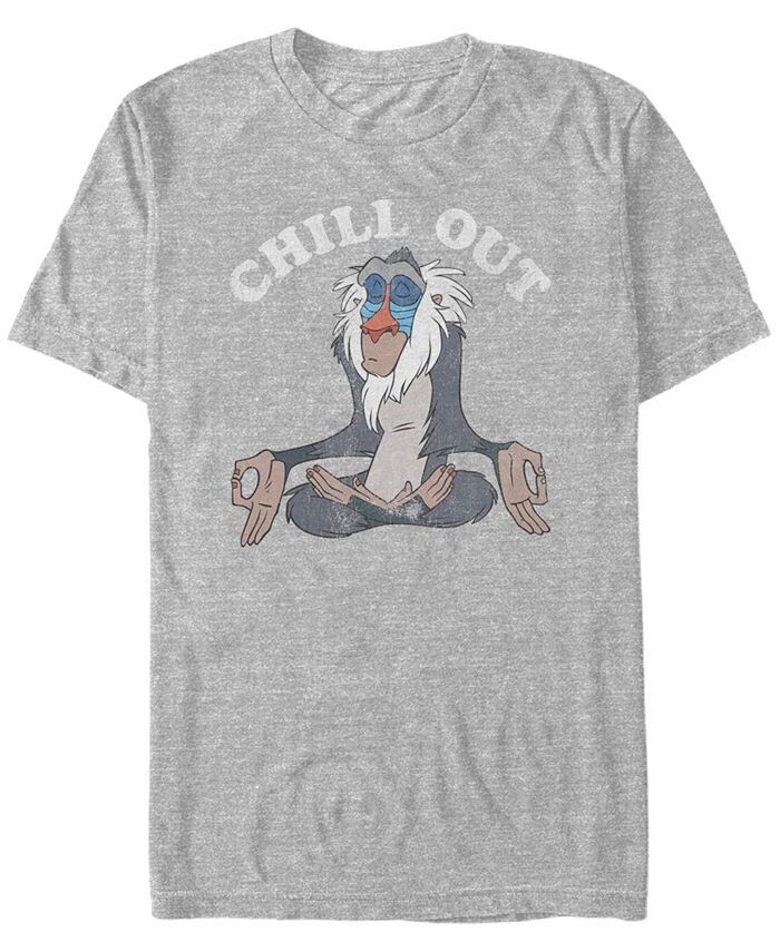 

Мужская футболка с коротким рукавом Disney King Lion King Rafiki Chill Out Meditation Fifth Sun, серый