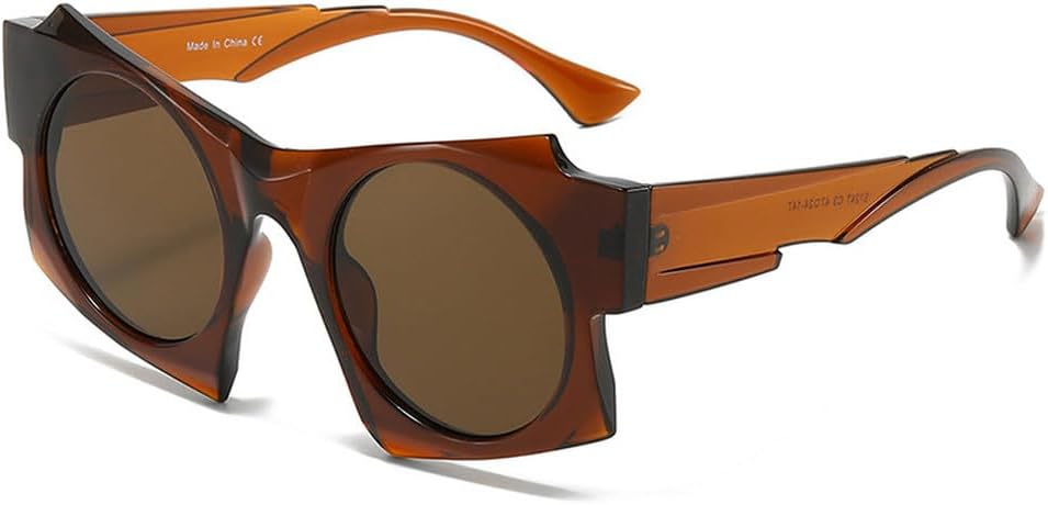 

Модные солнцезащитные очки для женщин, винтажные, роскошные, неправильной формы, для активного отдыха, путешествий, вечеринок, унисекс, с защитой от УФ-излучения UV400 TKKTLLT, Brown Brown