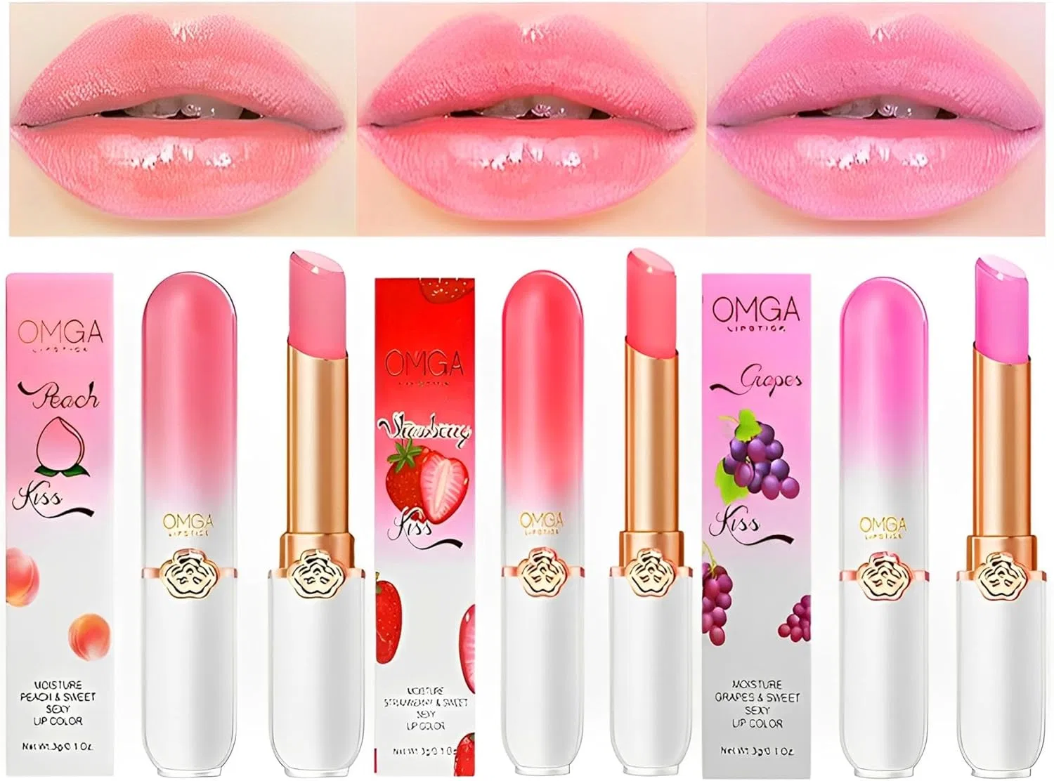 Губная помада Crystal Color Changing Glamaura, набор из 3 штук, 26 г