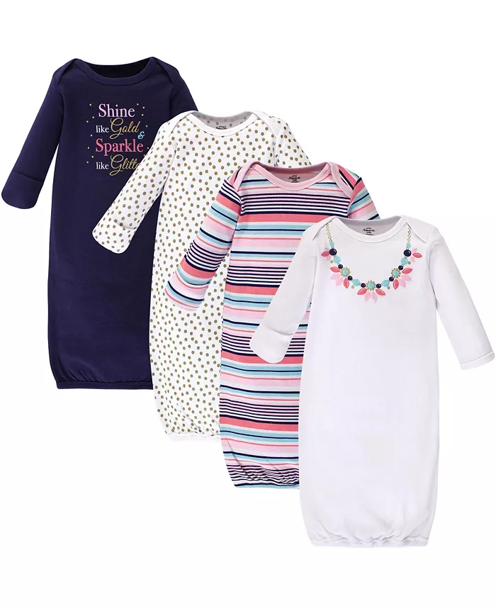 

Платье для девочек Treasure Cotton, с блестящим ожерельем, для недоношенных/новорожденных Little Treasure, розовый