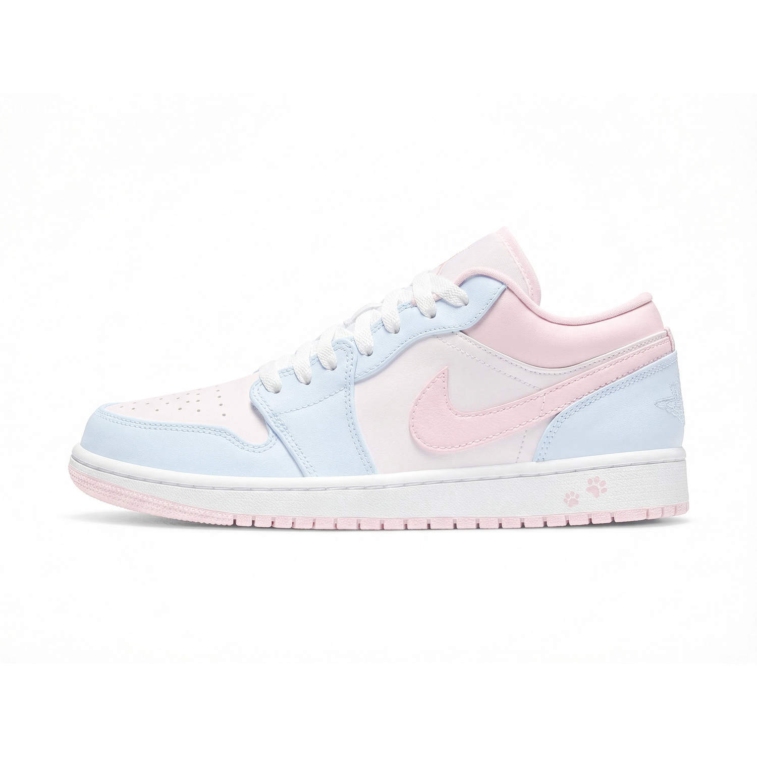

Jordan Air 1 Cloud Blue Кожаная амортизация, износостойкие низкие баскетбольные кроссовки Women's Blue Pink