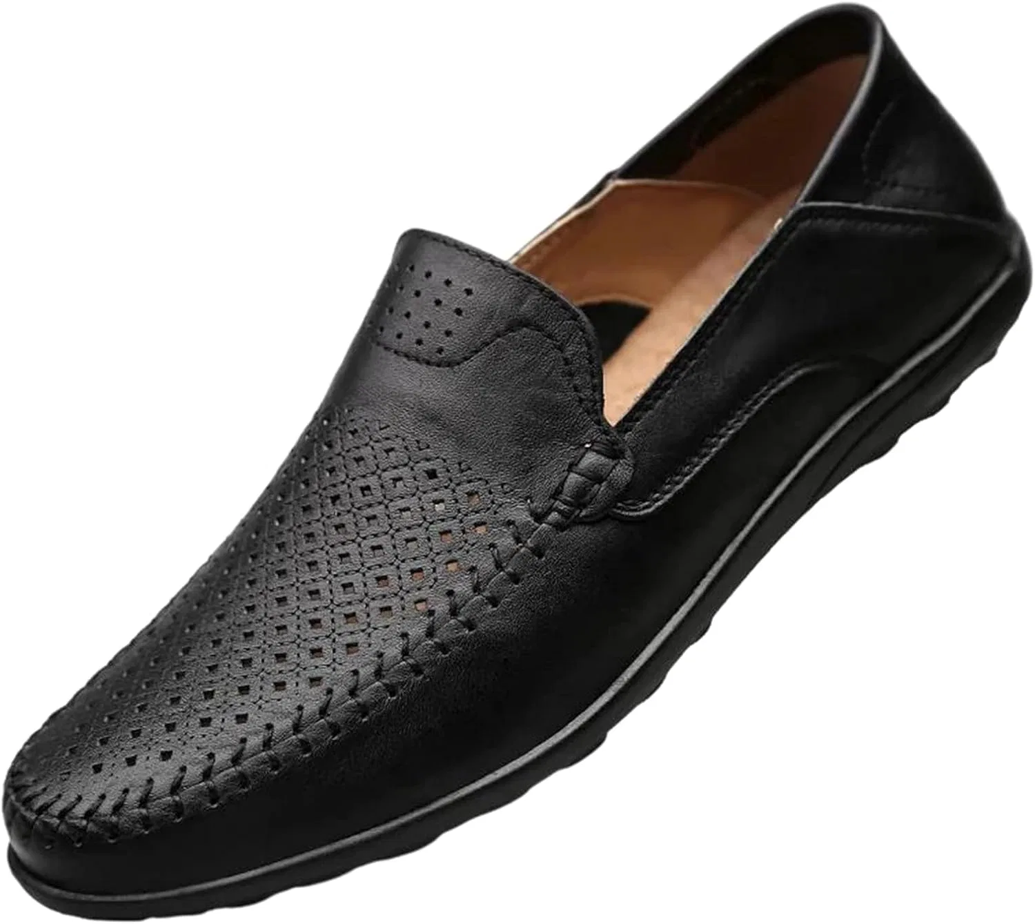 Туфли мокасины Adhdyuud Driving Loafers, ажурный черный