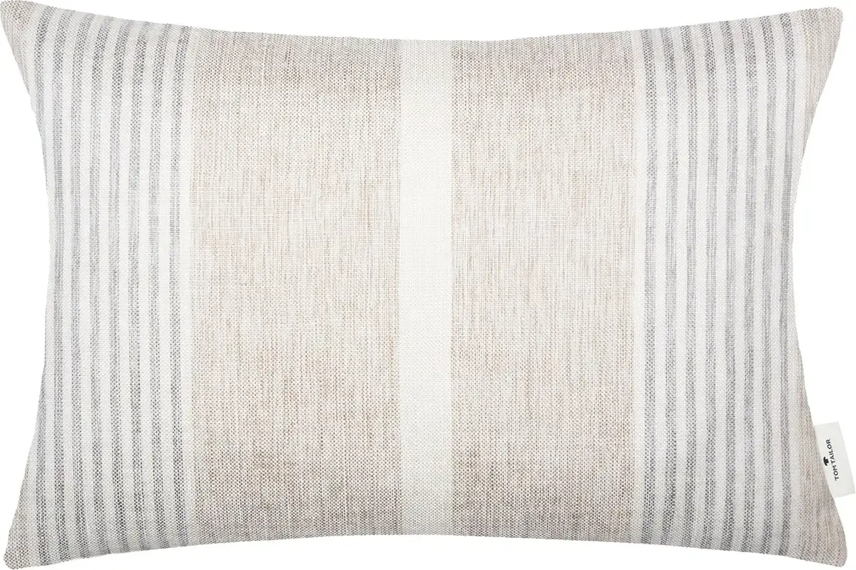 

TOM TAILOR HOME декоративная подушка "Fresh Stripe", современный дизайн в полоску, чехол без наполнителя, 1 штука 60х40 см, серый/светло-серый/серый камень/антрацит