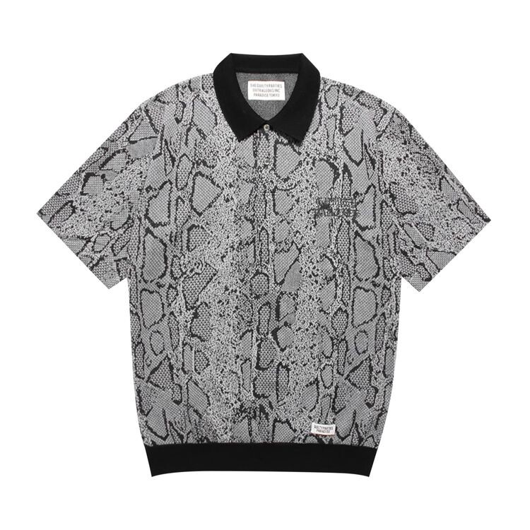 

Поло Wacko Maria Python Knit Polo Shirt Grey, серый