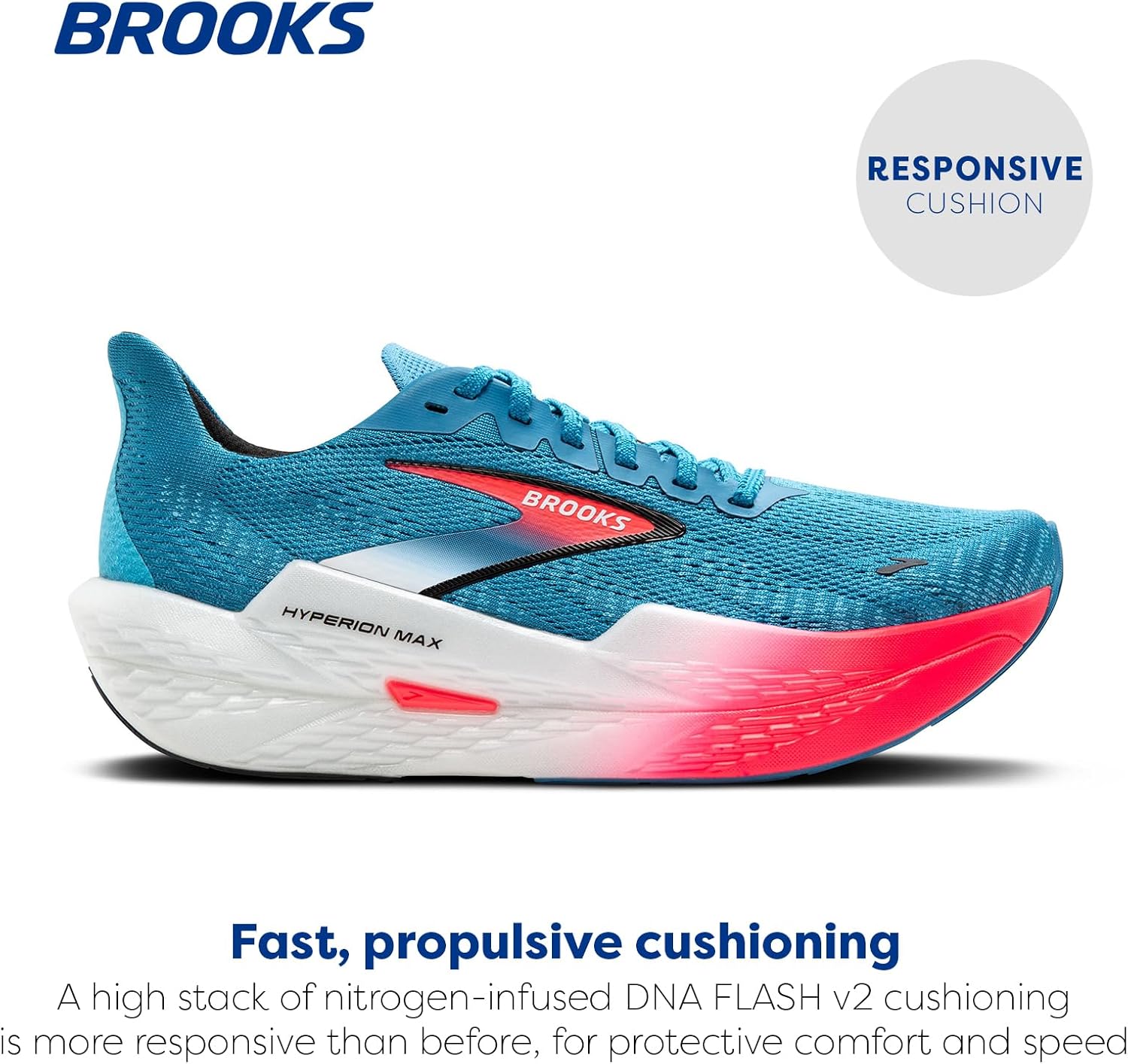 Мужские кроссовки Brooks Hyperion Max 2 нейтральной амортизации, черный/розовый/стальной — фото 2