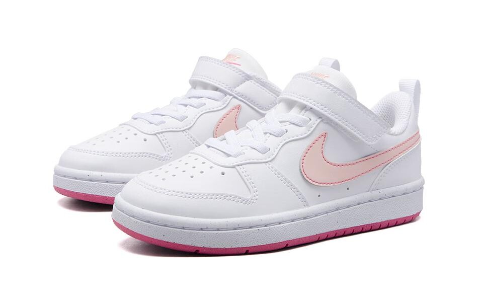 Детские кроссовки для скейтбординга Nike Court Borough Low PS PS, White/Pink — фото 4