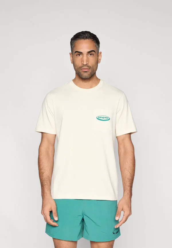 95 овальный логотип карманная футболка базовая футболка Patagonia, Undyed Natural