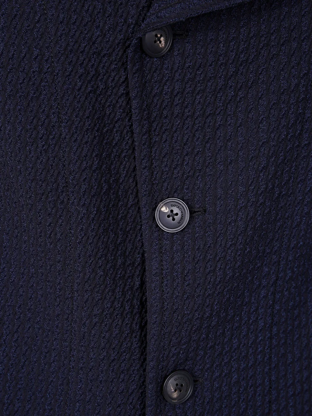 Фактурная шерстяная куртка EMPORIO ARMANI, синий — фото 3