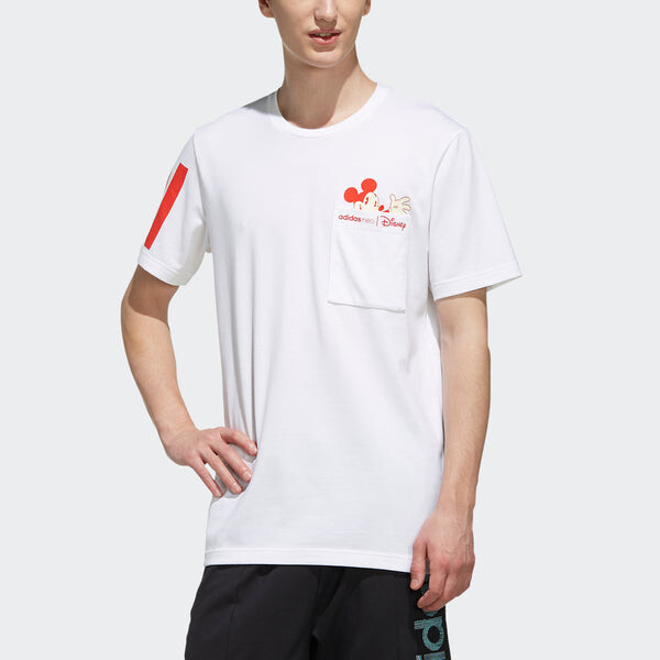 Футболка neo mcky&mnn t1 casual sports mickey pattern short sleeve white Adidas, белый — фото 3
