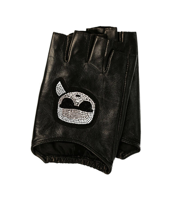 

Кожаные перчатки k/ikonik rhinest Karl Lagerfeld, черный
