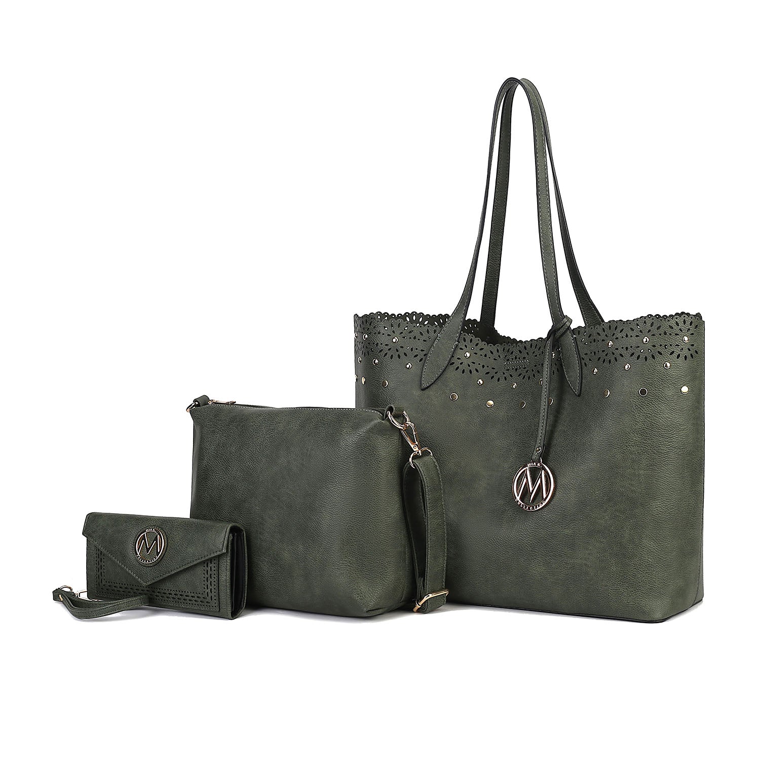 

Комплект из 3 предметов Mariahna: сумка-шоппер, клатч через плечо и подходящий к нему кошелек для женщин от Mia K MKF Collection By Mia K., оливковый