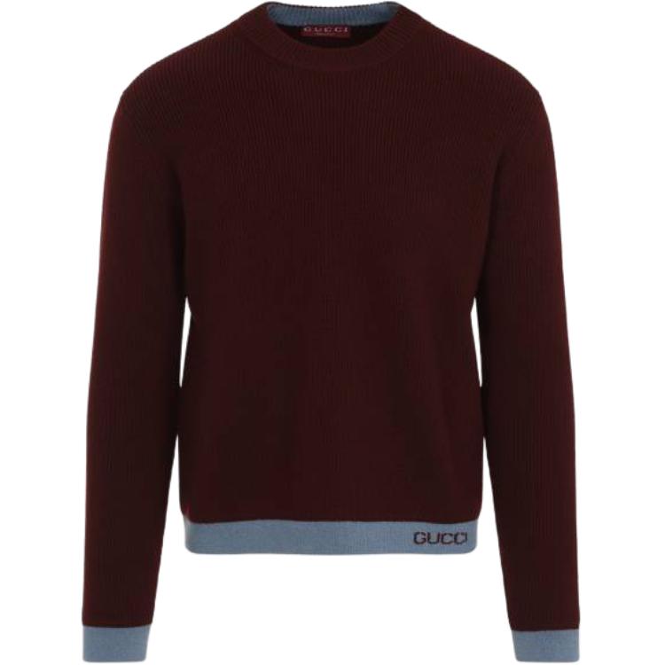 

Свитер с интарсией из шерсти GUCCI, красный