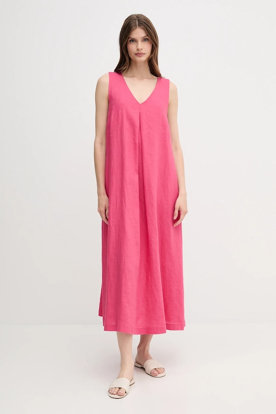 

Льняное платье United Colors Of Benetton, розовый