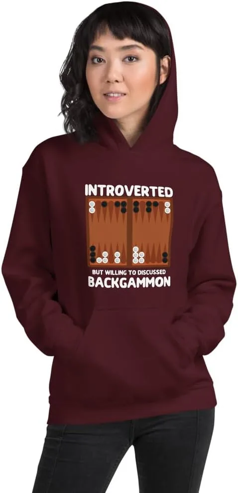 Худи Introverted willing to discuss backgammon | Унисекс худи Backgammon Generic, бордовый