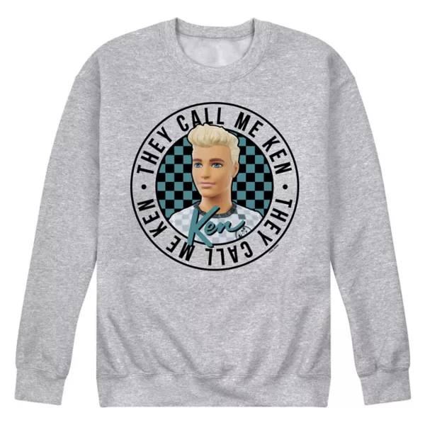 

Мужская флисовая толстовка They call me Ken Barbie, серый