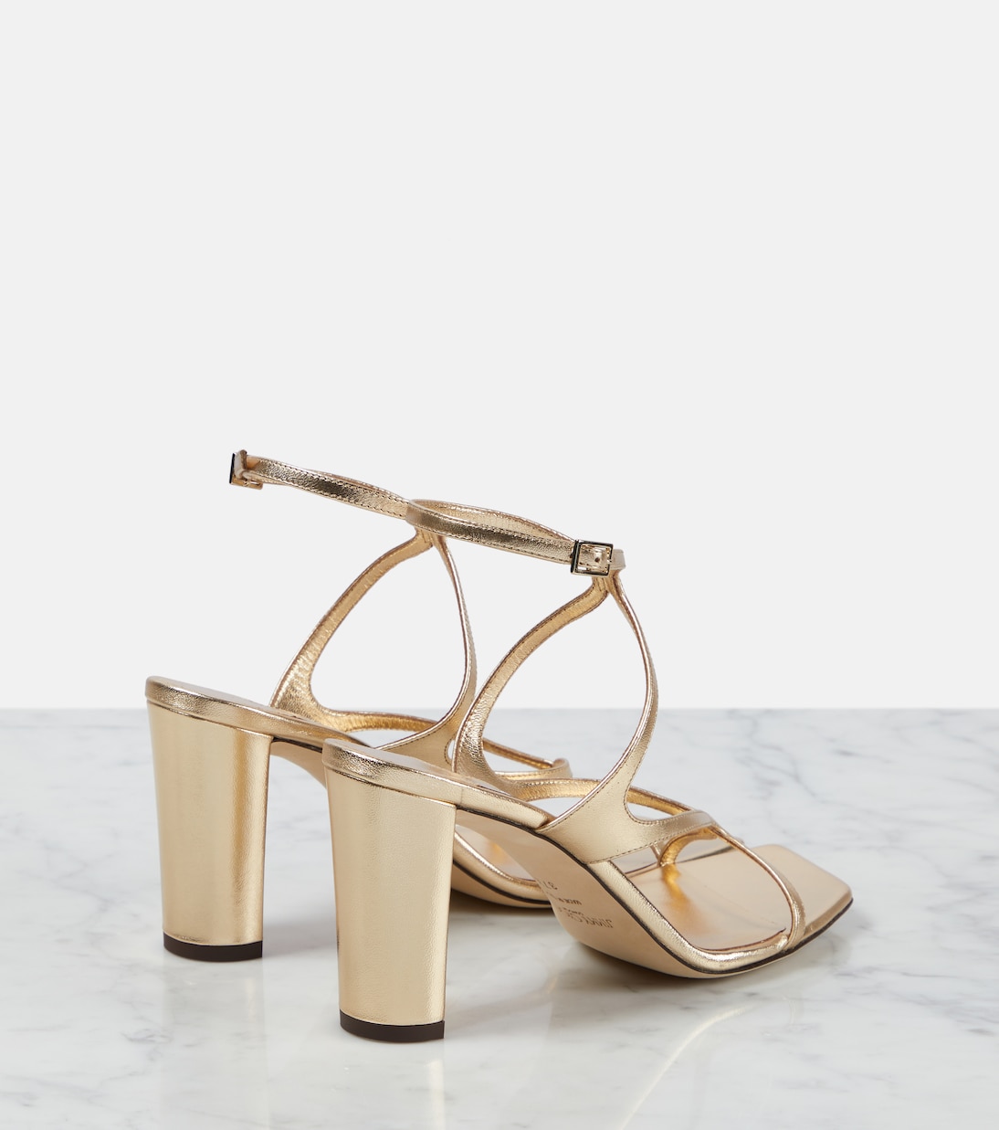 Ази 85 сандалии из металлизированной кожи Jimmy Choo, золотой — фото 3