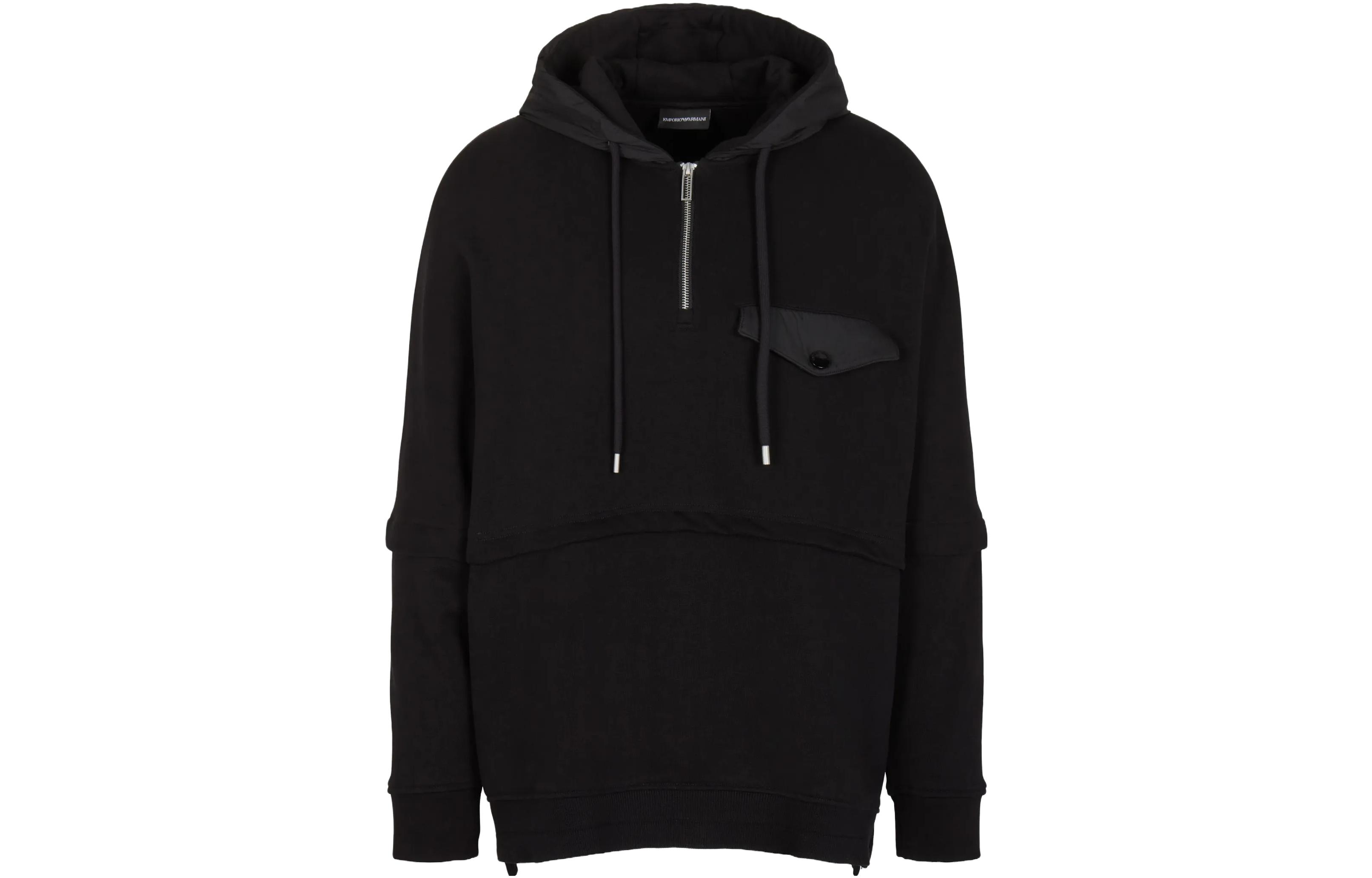 EMPORIO ARMANI Толстовка мужская черная с капюшоном Moderate Others — фото 3