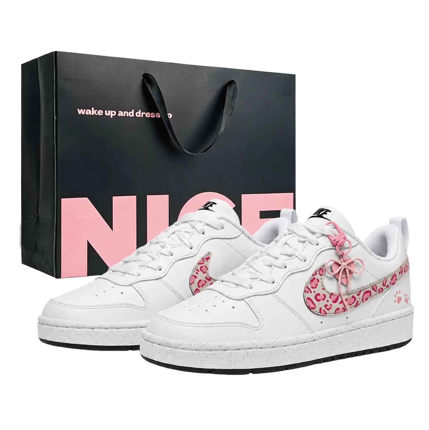 Кроссовки для скейтбординга Nike Court Borough Sweetheart Leopard Print White