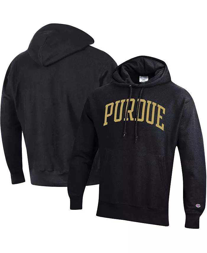 

Мужская черная толстовка с капюшоном Purdue Boilermakers Team Arch Reverse Weave Pullover Hoodie Champion